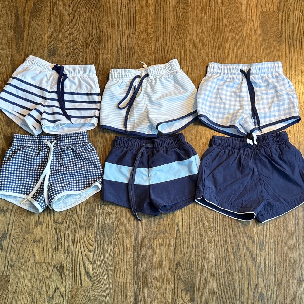 Set of Six Blue and White Boys' Shorts